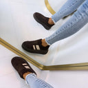 STRIPE PLATEAU SNEAKER 9156 - BROWN