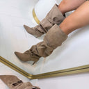 BOTTE À TALON FINASUEDINE DES8032 - KAKI/SUÈDE