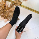 LA STRADA SOCK HAK LAARSJE 2131725-4501 - BLACK KNITTED+STONES