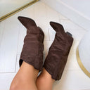 BOTTE COWBOY MI-MOLLETTE T-317 - BRUN
