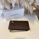 GUESS BLAKE SLG LARGE ZIP PORTEMONNEE PD2222146 - BROWN LOGO