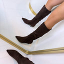 BESTSELLER SUEDINE HAKENSTIEFEL DES8073 - BLACK/SUE