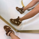 ISA WEDGE BOOT 26012 - BROWN/KHAKI**