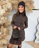 GUESS GRETA HIGH NECK LS TOP V6BP11K6907 - G1EA BROWN
