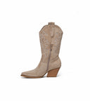 *ACTIE* SUEDINE COWBOY LAARS DE1168-1 - KHAKI/SUE