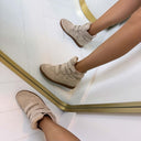 NEW WEDGE BOOT 7108* - BEIGE
