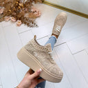 PLATEAU-SPITZEN-SNEAKER PC308 - BEIGE