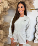 UNIQUE THE LABEL PEGGY CROPPED SWEATER - LIGHTGREY