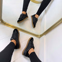 STEVE MADDEN DAYBREAK SNEAKER 3846 - BLACK ACTION LEATHER
