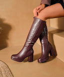 ABBA LEATHER LOOK LAARS A-100 - BORDEAUX