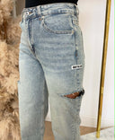 UNIQUE THE LABEL JUNE WIDE LEG JEANS MID BLUE