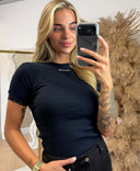 UNIQUE THE LABEL JILL KURZARM-TOP – ANTHRAZIT