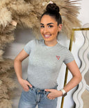 GUESS MINI TRIANGLE RUNDHALS-T-SHIRT W2YI44J1314 - LMGY GREY