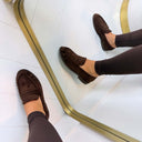 ANNE FRINGE SLIPPER AQ212 - BROWN