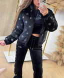 GUESS AMALIA ALLOVER PEONY JACKET V6BL04K6310 - BLACK