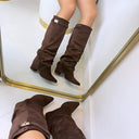 BOTTES À TALONS DAISY DES8528 - MARRON/PU