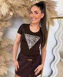 GUESS SS ZEBRA TRIANGLE TEE W6GI19K3042 G1EB - BRAUN