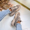 STEVE MADDEN POSSESSION-E SNEAKER 4652 - TAUPE/GRAUES WILDLEDER