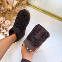 LIU JO JIL 01 CURLY FUR ANKLE BOOT SF6141 TX564 - MOKA