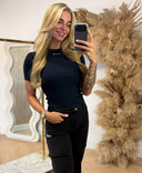 UNIQUE THE LABEL JILL KURZARM-TOP – ANTHRAZIT