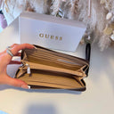 GUESS BLAKE SLG LARGE ZIP PORTEMONNEE PD2222146 - BROWN LOGO