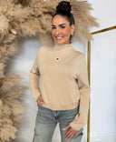 GUESS OLYMPE HIGH NECK SWEATER V4YQ05KCAY2 - G1L9 BEIGE