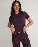 UNIQUE THE LABEL JILL SHORT SLEEVE TOP - DEEP BERRY