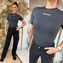 UNIQUE THE LABEL ROBYN SHORTSLEEVE CHARCOAL