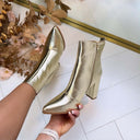 LEDER-LOOK-STIEFELETTE 6010-89 - GOLDEN/PU