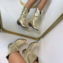 *ACTION* BOTTES COWBOY COURTES DEN928 - GOLD