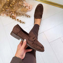 ANNE FRINGE SLIPPER AQ212 - BROWN
