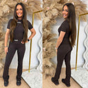 UNIQUE THE LABEL NENA SHORT SLEEVE TOP CACAO