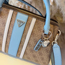 GUESS NOELLE II SATCHEL BAG BS967207 - LATTE LOGO/LIGHT BLUE