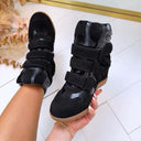 STEVE MADDEN MAVIS WEDGE 5696 - BLACK SUEDE