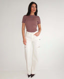 UNIQUE THE LABEL JUNE WIDE LEG JEANS - OFF WHITE