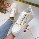*SALE* FLOWER LACE SNEAKER LS698 - BEIGE