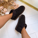 LIU JO JIL 01 CURLY FUR ANKLE BOOT SF6141 TX564 - MOKA