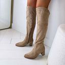 SOPHIE BOTTES EN DAIM DES8038 - KAKI/DAIM