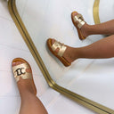 *SALE* CHANTAL PLATEAU SLIPPER SU791 - GOLD