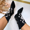 FRINGE INDIAN BOOT Y2367 - NOIR