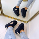 STRIPE PLATEAU SNEAKER 9156 - NAVY