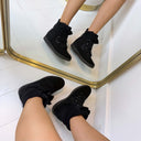 MARIE WEDGE BOOT HB-328 - BLACK