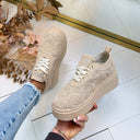 PLATEAU-SPITZEN-SNEAKER PC308 - BEIGE