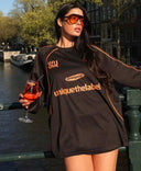UNIQUE THE LABEL AMA LONGSLEEVE TEE - BLACK/ORANGE