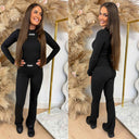 UNIQUE THE LABEL NENA LONGSLEEVE TOP BLACK/WHITE