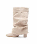 BOTTINES À TALONS FAÇON CUIR 6010-89 - NOIR/PU