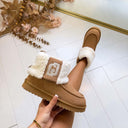 LIU JO JIL 13 COW SUEDE/FUR ANKLE BOOT SF6145 P0306 - COGNAC