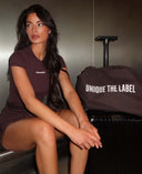 UNIQUE THE LABEL GISELLE SHORT SLEEVE TOP - CACAO