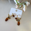 STONES EARRING EH1149 - GOLD/BROWN