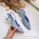 **LAATSTE MAAT 39** SUEDINE CLASSY HEEL LS-5476A - BLUE